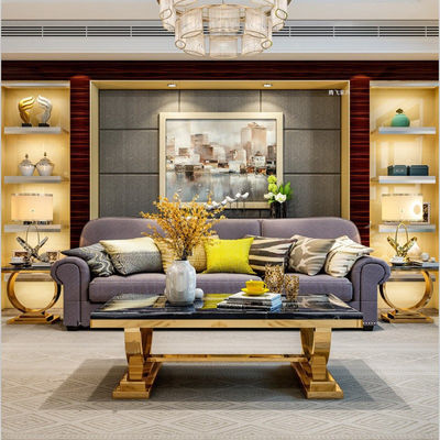 comprare Altezza 0,45M Tavolo da caffè in marmo quadrato con gambe in acciaio inossidabile online manufacture