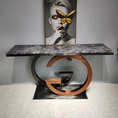 comprare Console di ingresso a telaio in acciaio lucido Tavolo rettangolare altezza 78cm online manufacture